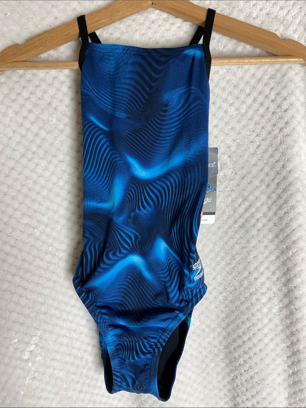 Speedo Endurance + swimsuit cross back in speedo blue